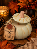 Autumn Orchard | 3.0 oz Handmade Eco Resin Pumpkin Soy Candle with Wooden Wick