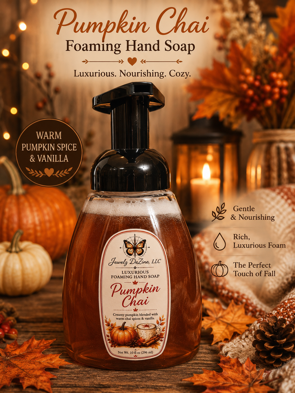 Pumpkin Chai Luxurious Foaming Hand Soap | 10 fl oz (296 mL)