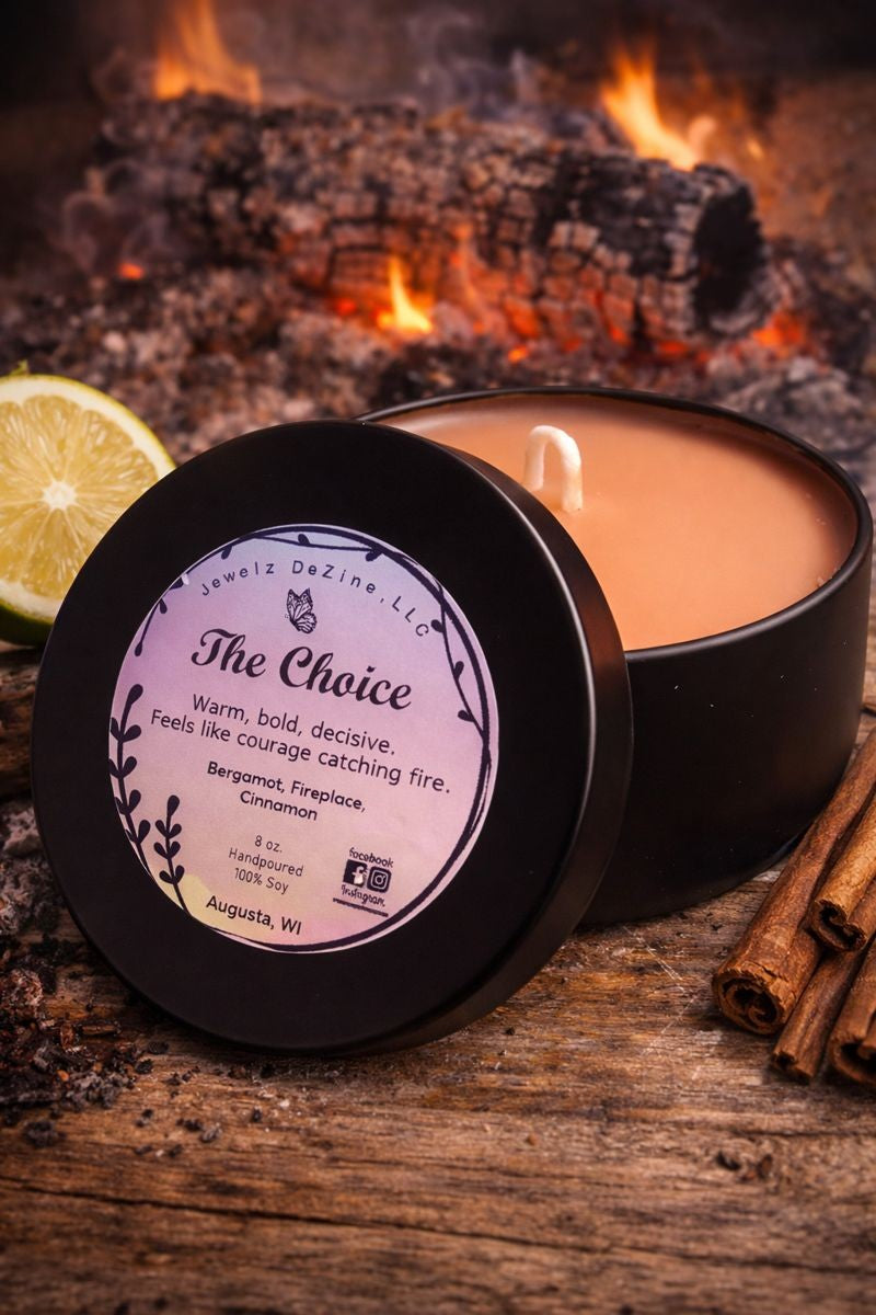 Chapter 8 The Choice | Essential Oil Candle | Bergamot, Cinnamon, Fireplace Warmth | Handmade Soy Wax Aromatherapy Candle