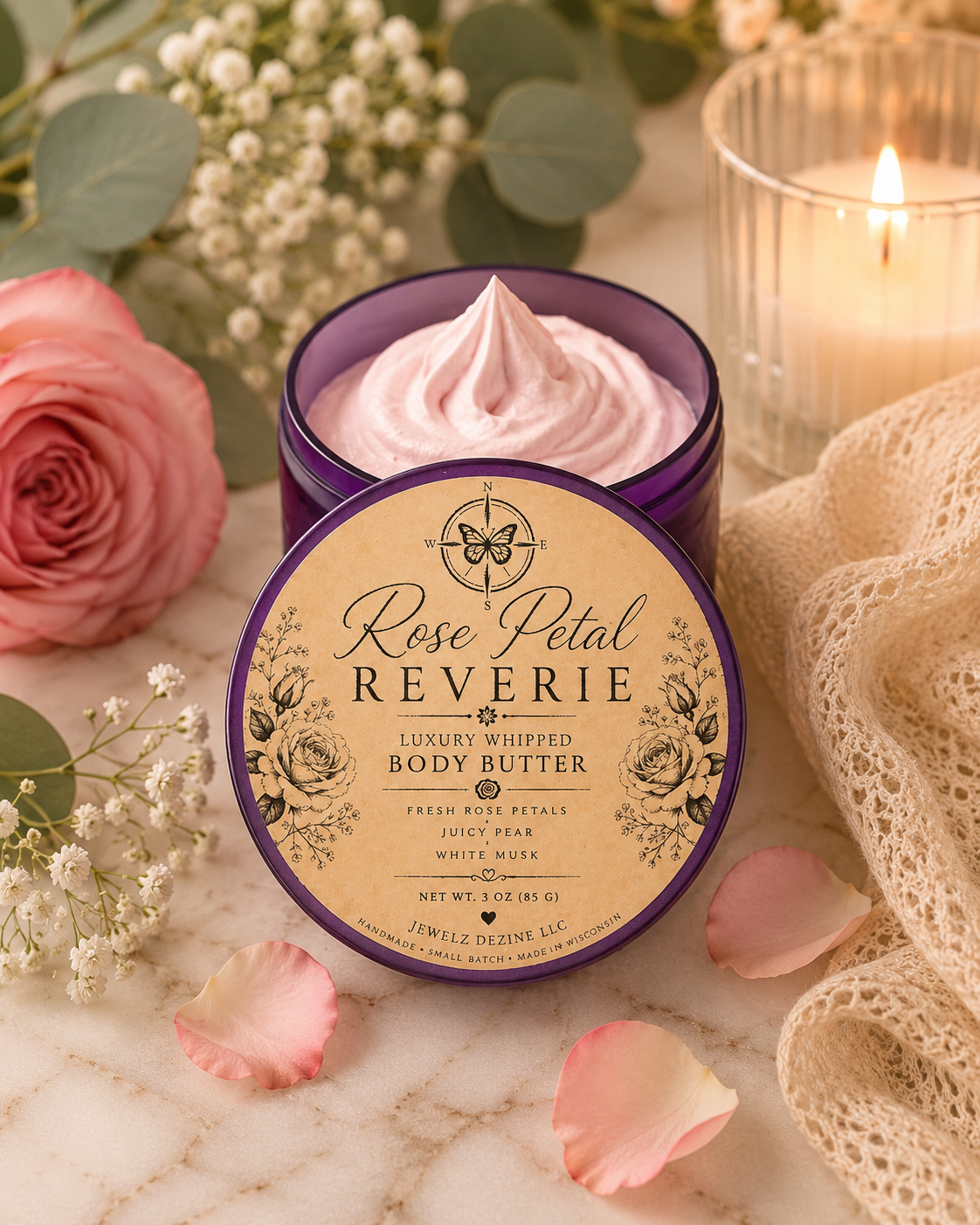 Rose Petal Reverie Luxury Whipped Body Butter