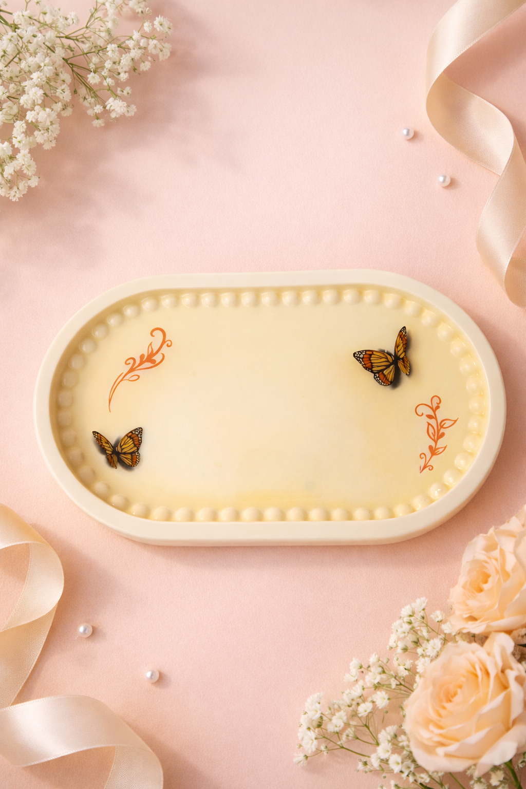 Handcrafted Marble Resin Trinket Tray | Eco Resin Jewelry Tray | Minimalist Organizer for Women & Men | Handmade Home Deco